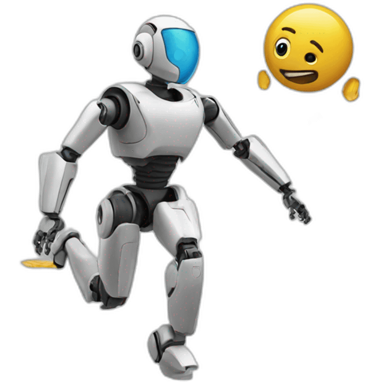 robot chasing a man  emoji