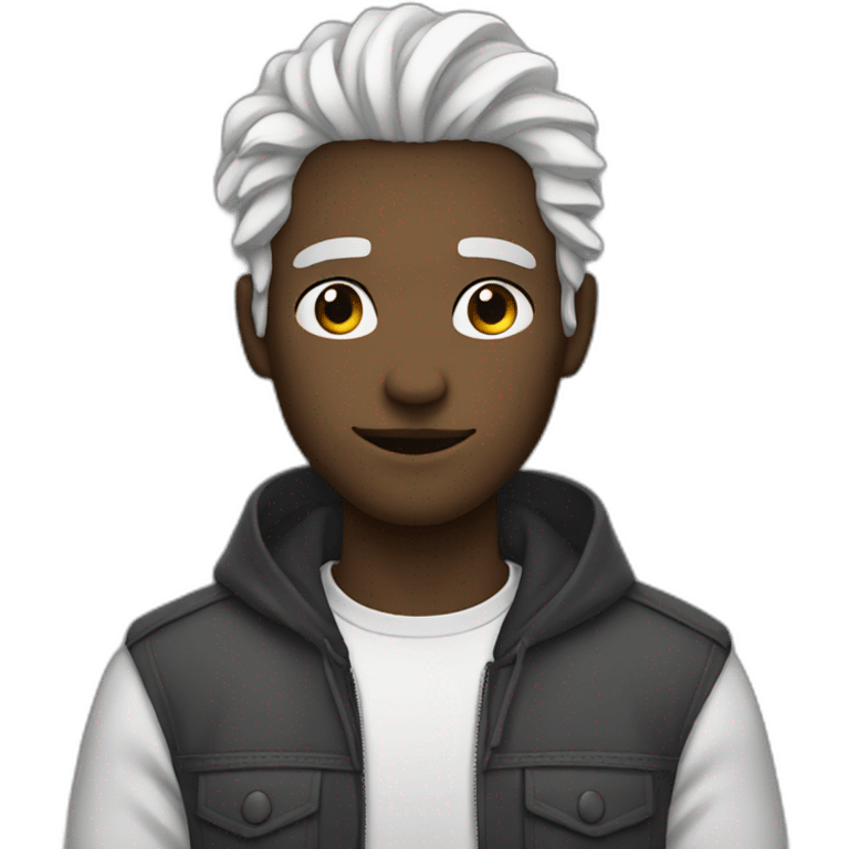 23 years old men with white hair, with a septum emoji