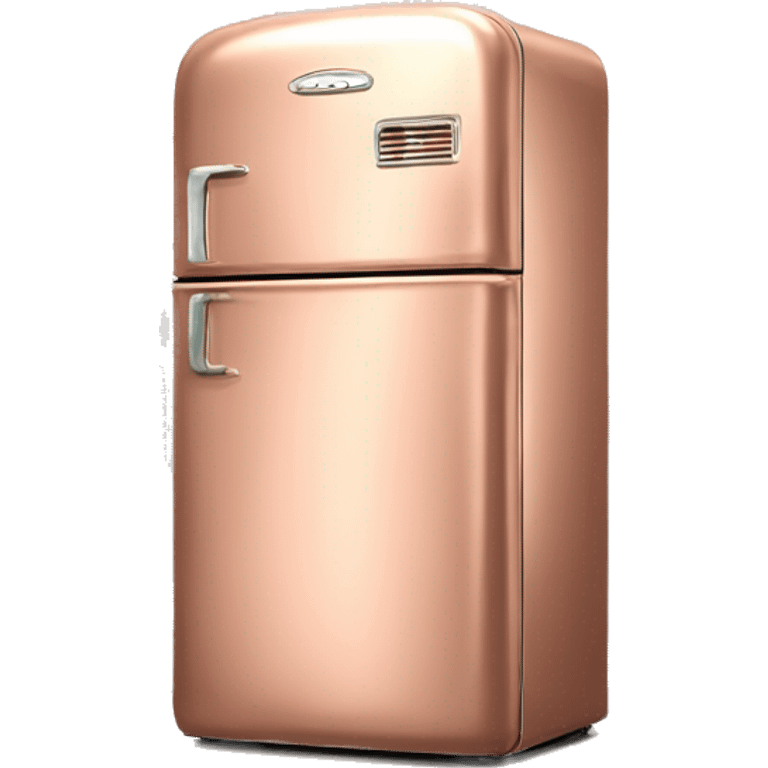 Realistic rose gold Retro vintage fridge. emoji