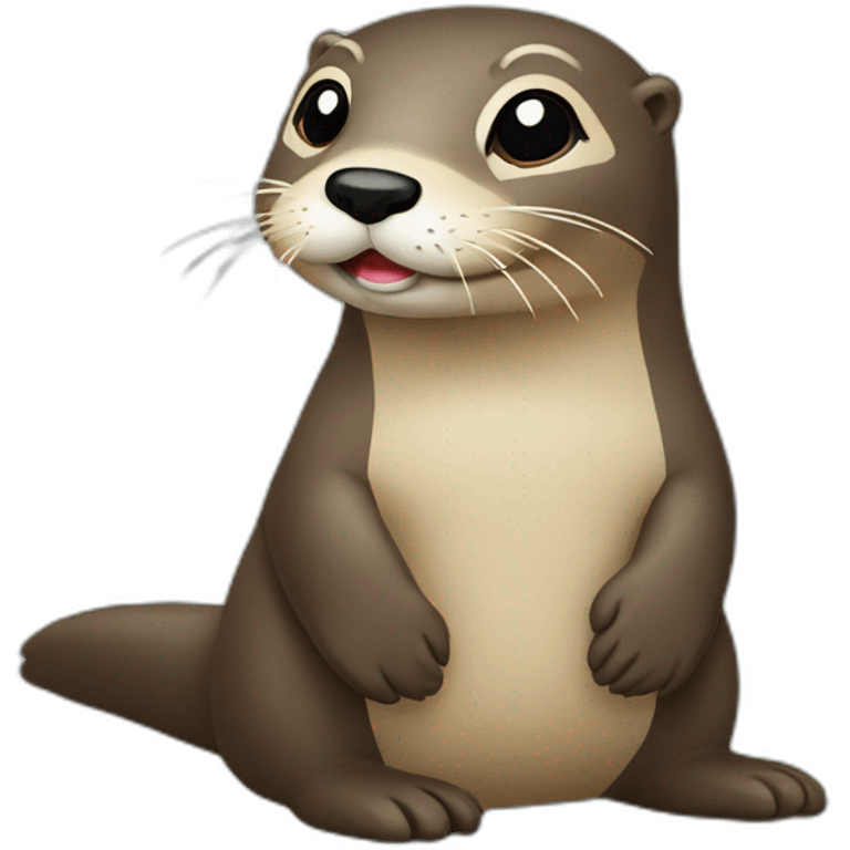 Loutre sur une pierre emoji