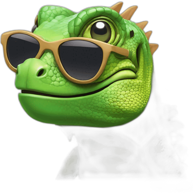 iguana with sunglasses emoji