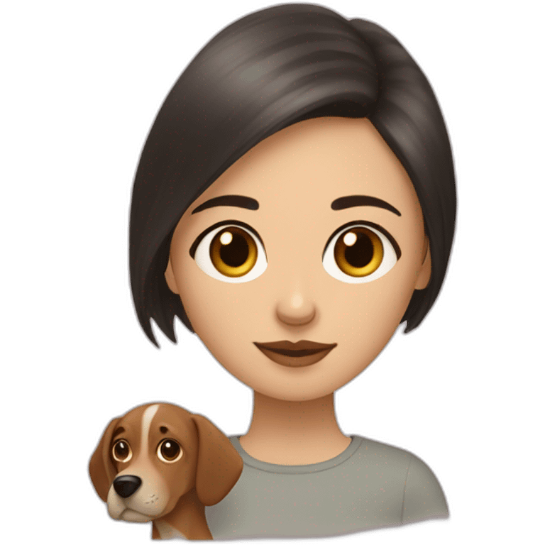 a girl and a dog in a style of sarah andersson emoji