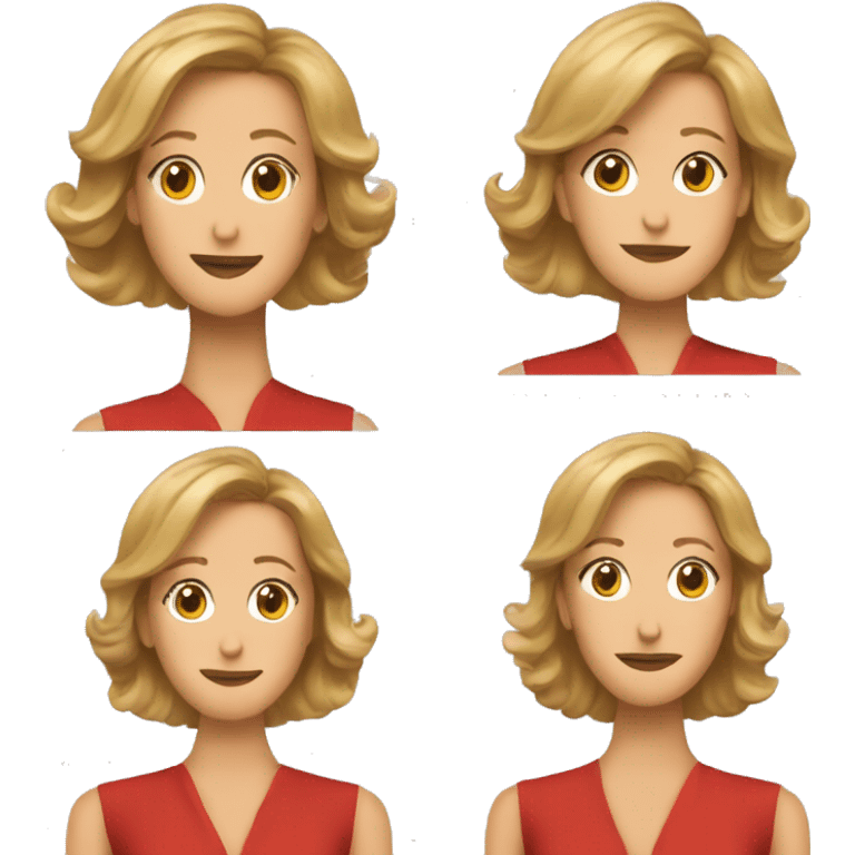 Felicity Huffman in red dress emoji