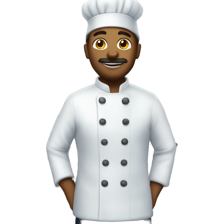 chefe de cozinha com roupa na cor azul emoji