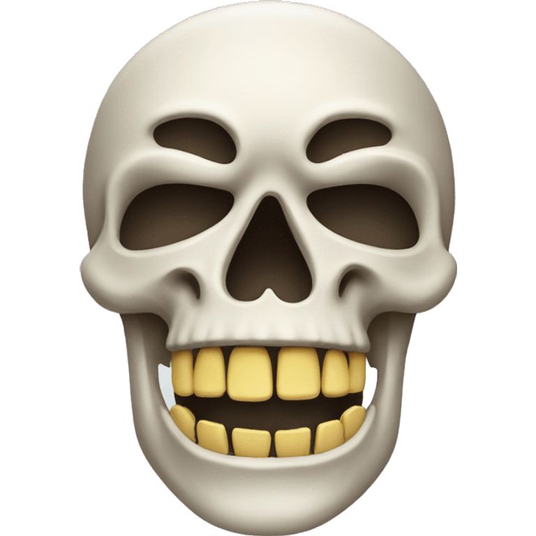 Skull emoji with teeth emoji