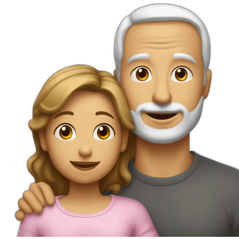 papa et maman qui font des bisous emoji