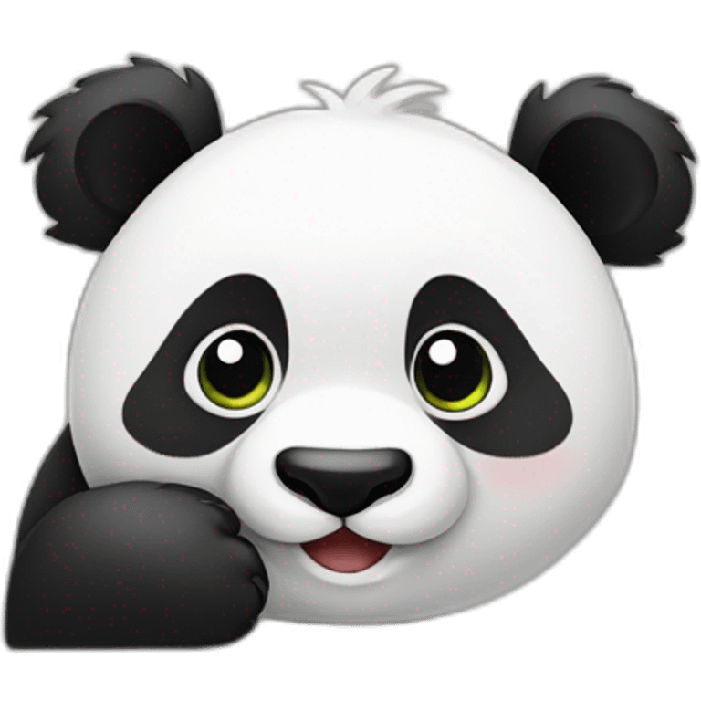 Un panda qui se tient la tête dans la paume de la main, symbolisant le désespoir. emoji