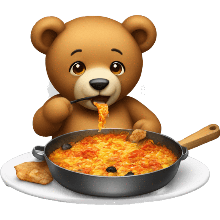 teddy bear eating a paella emoji