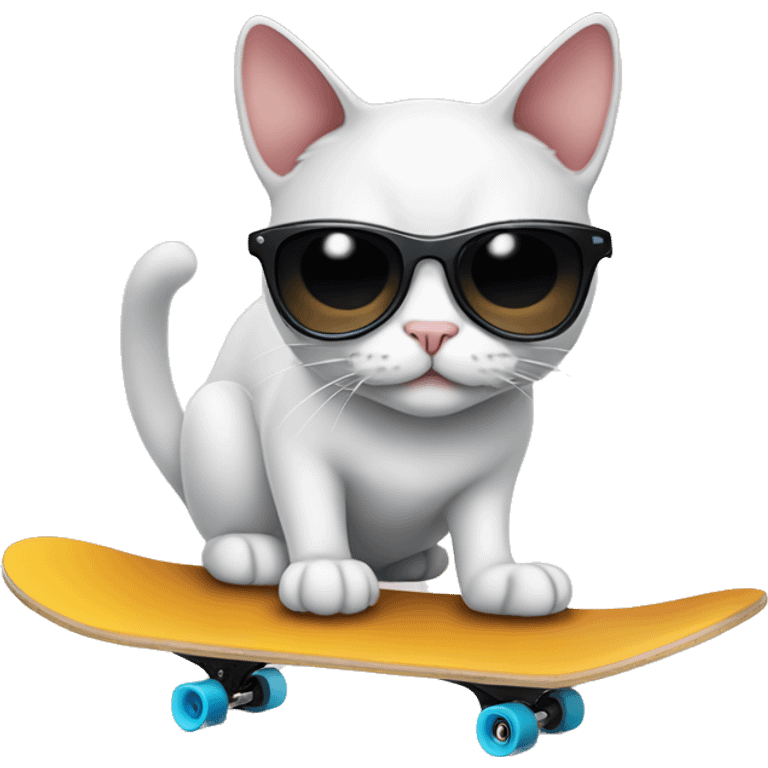 Cat with sunglasses on a skate board emoji