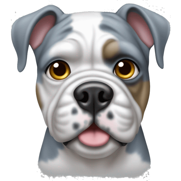 Blue Merle bulldog full body emoji