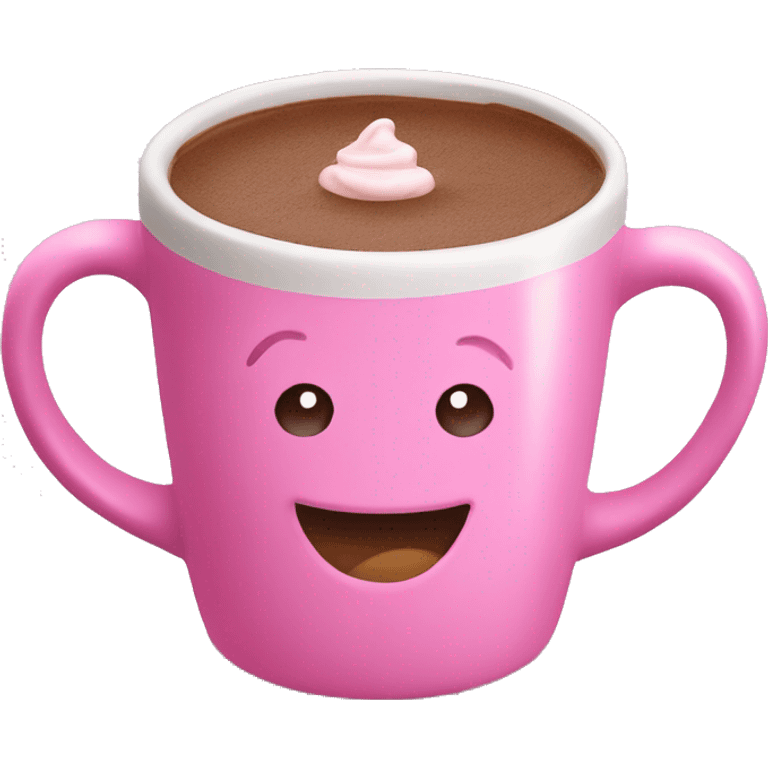 hot chocolate in a pink mug emoji