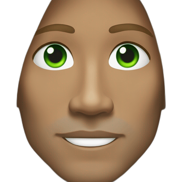 Dwayne Johnson with White girl green eyes ans very long dark blond hair emoji