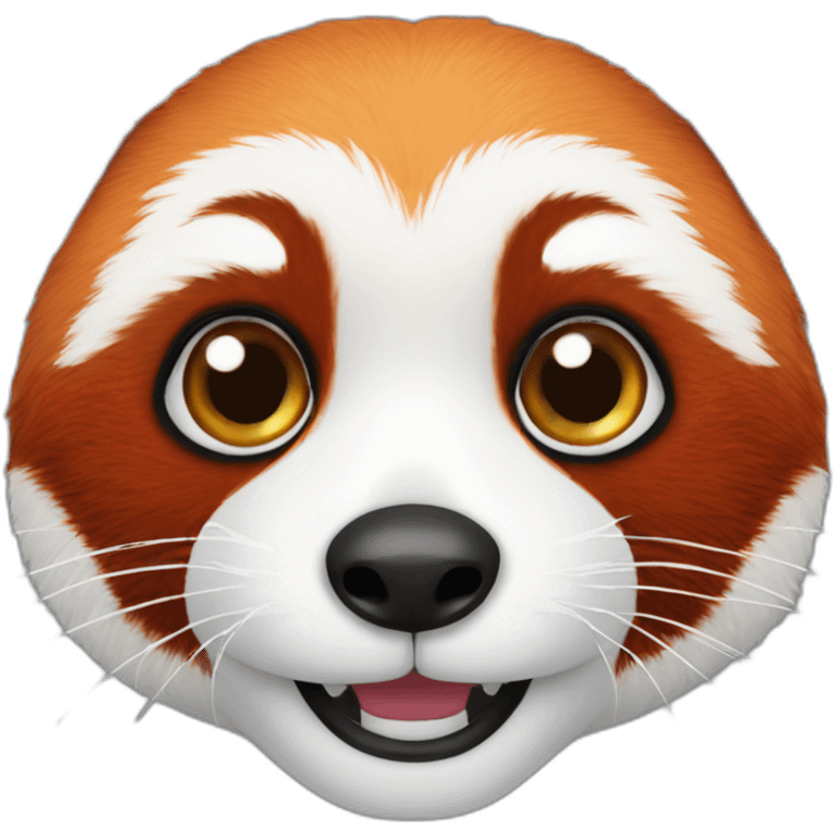 Red panda with monocles and eye brow raised emoji