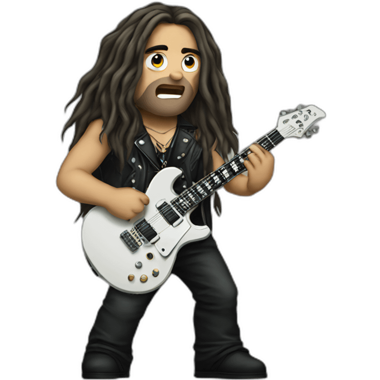 heavy metal guitarrist with long hair emoji