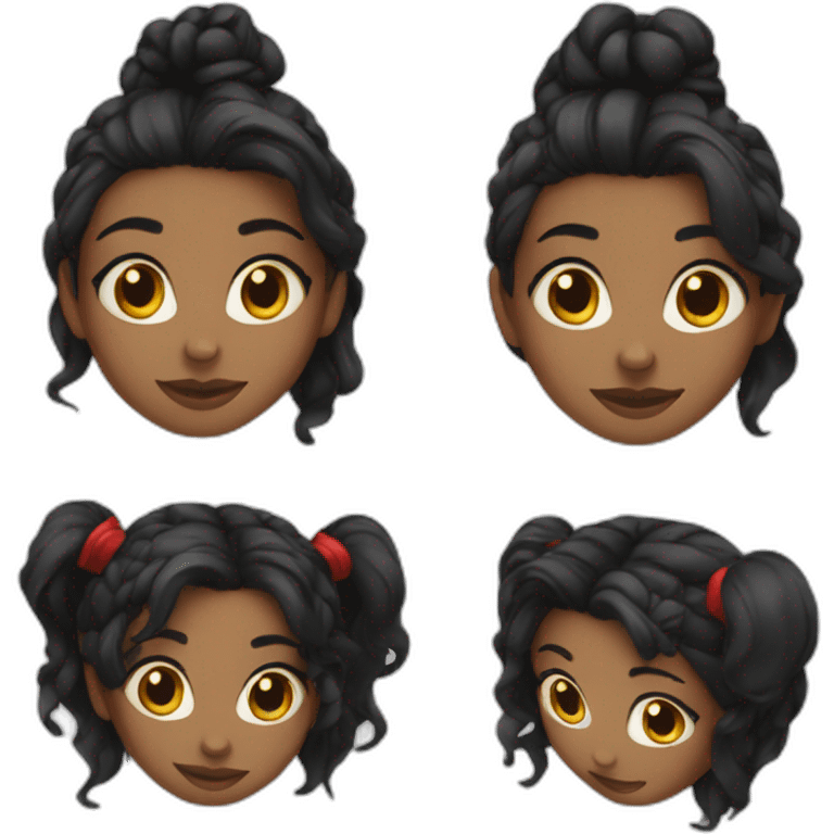 A black girl, black hair in a bun with Red Bull emoji