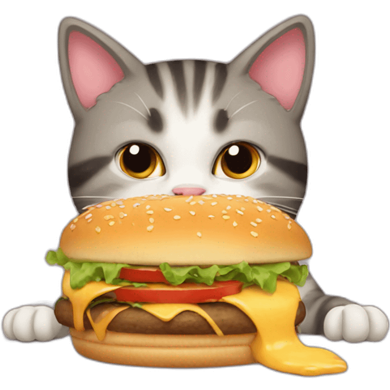 cat eating hamburger  emoji