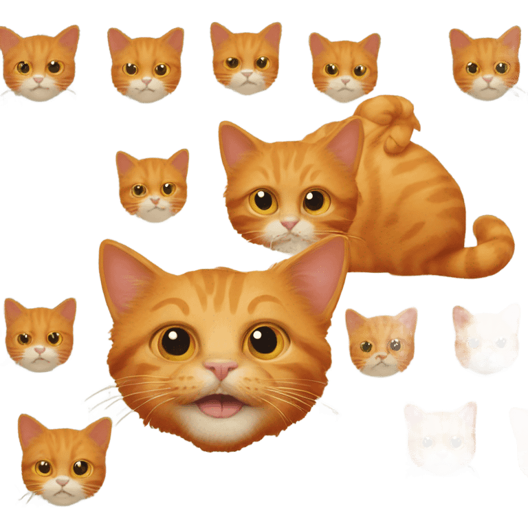 Orange Cat with very curly hair  emoji