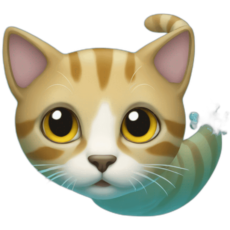 Cat swimming  emoji