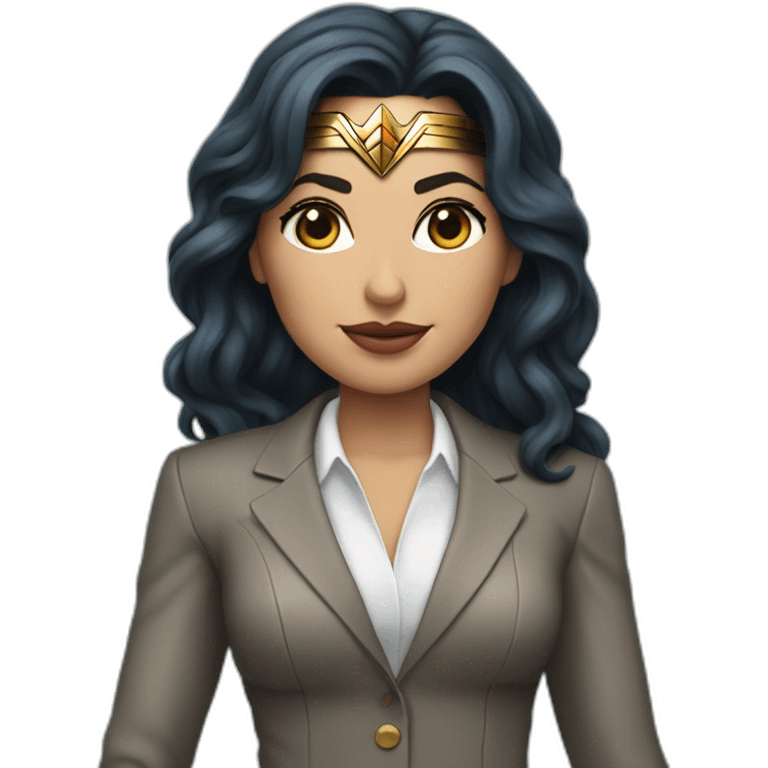 Wonder Woman wearing a business suit instead of superhero costume with no mask or emblem  emoji