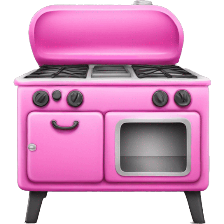 Realistic pink camping stove isolated.  emoji