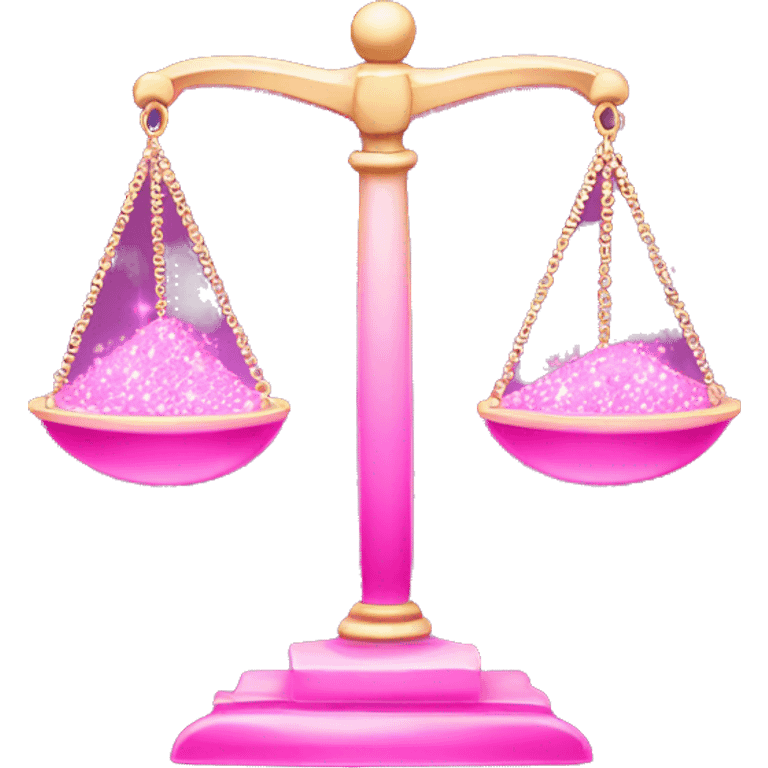 Pink balance scale with sparkles emoji