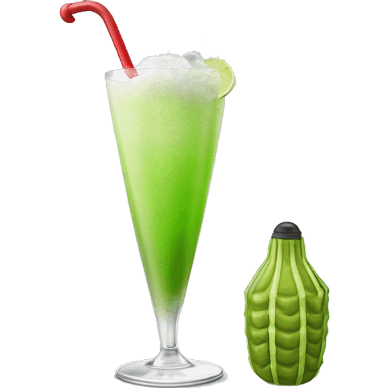 Realistic new orleans long tall frozen hand grenade daiquiri drink isolated.  emoji