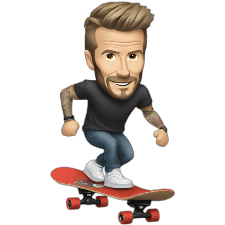 David Beckham on a skateboard  emoji