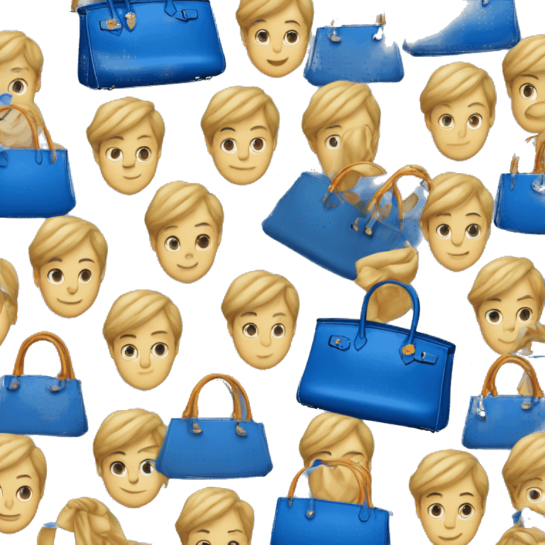 Blue Hermes Birkin bag emoji