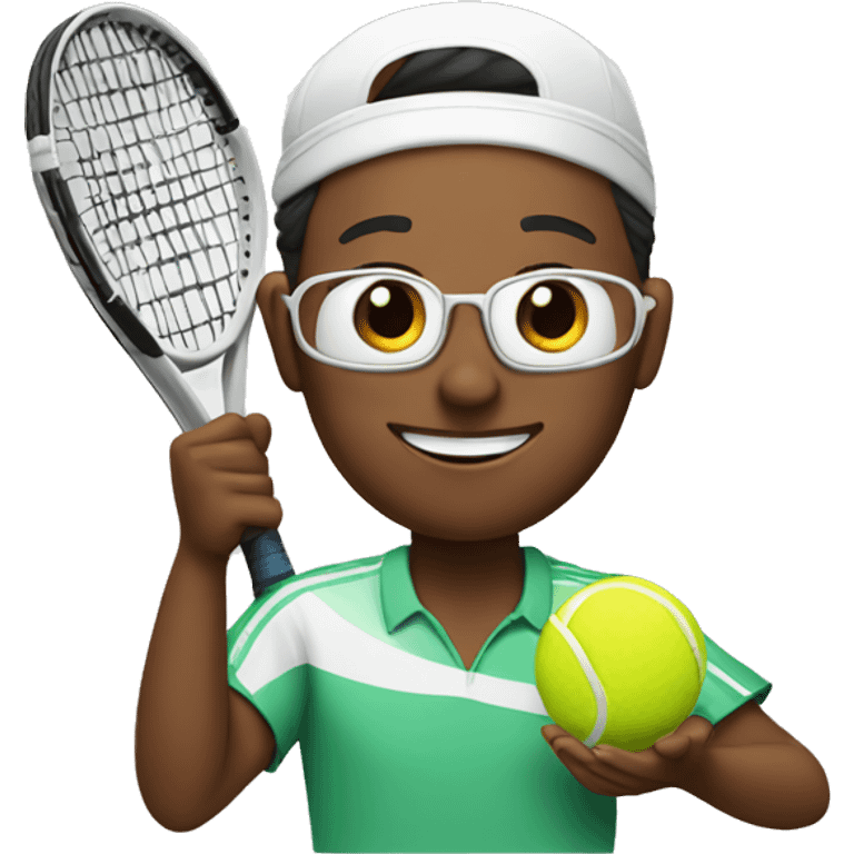 Tennis player with winning cup  emoji