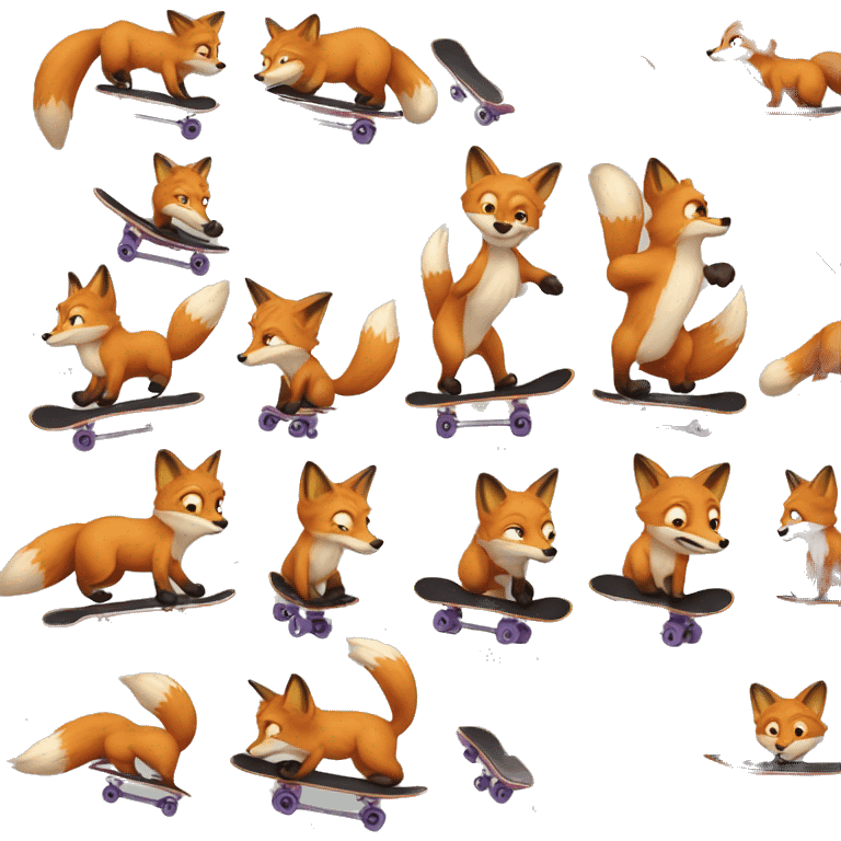 A Fox is driving a Skate Bord  emoji