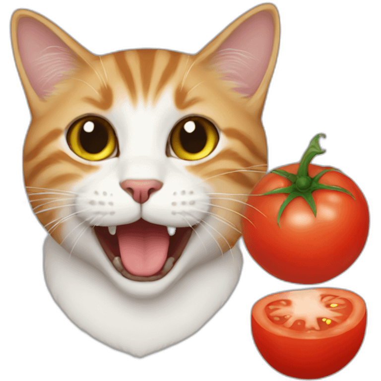 cat eat tomato emoji