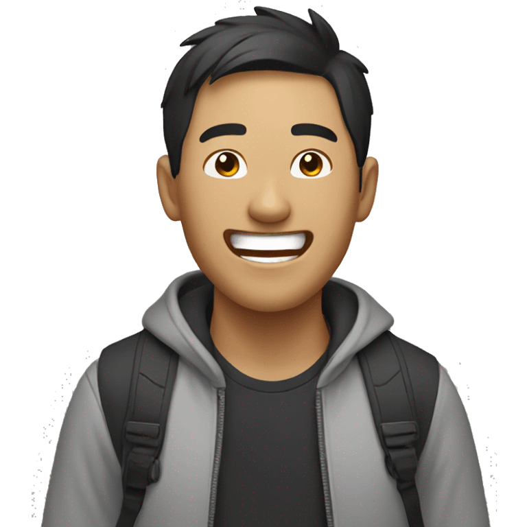 asian guy with black uy laughing emoji