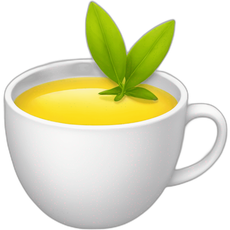 white cup with yellow tea emoji