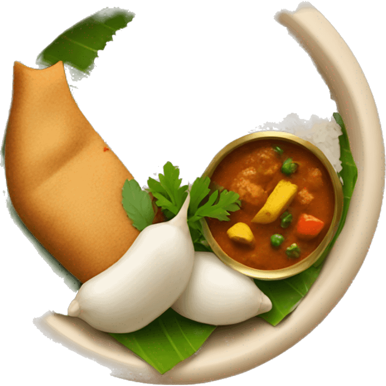 indian food with rice and sambar  emoji