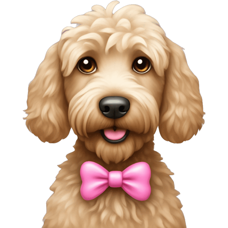 labradoodle with pink bow emoji