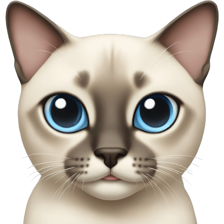 Very light Siamese cat with light blue cross eyes emoji