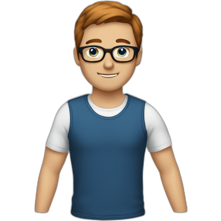 Men-with-black-glasses-blue-eyes-and-short-chestnut-hair emoji