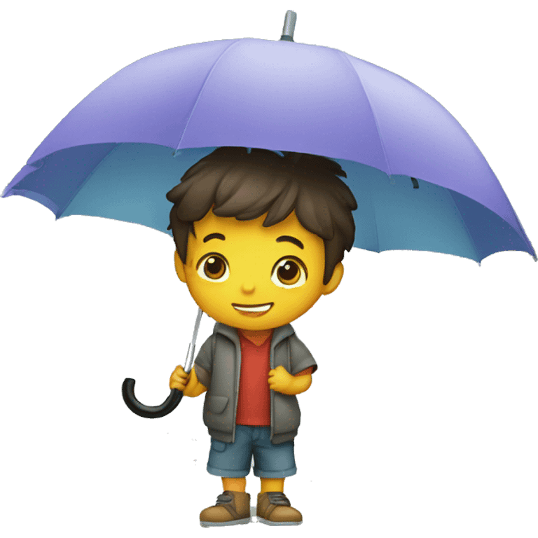 kid with umbrella emoji