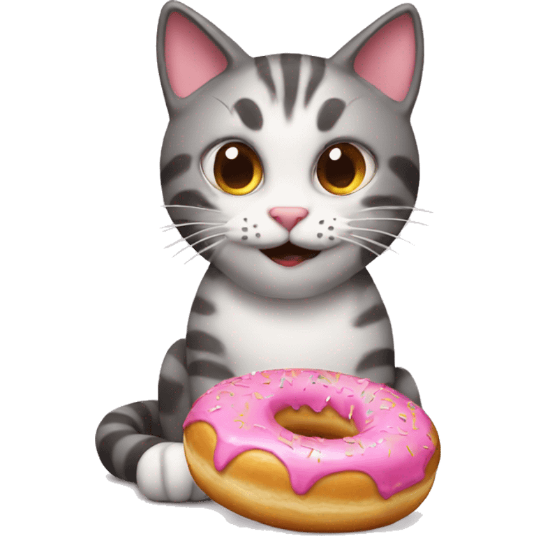 cat eating donut emoji