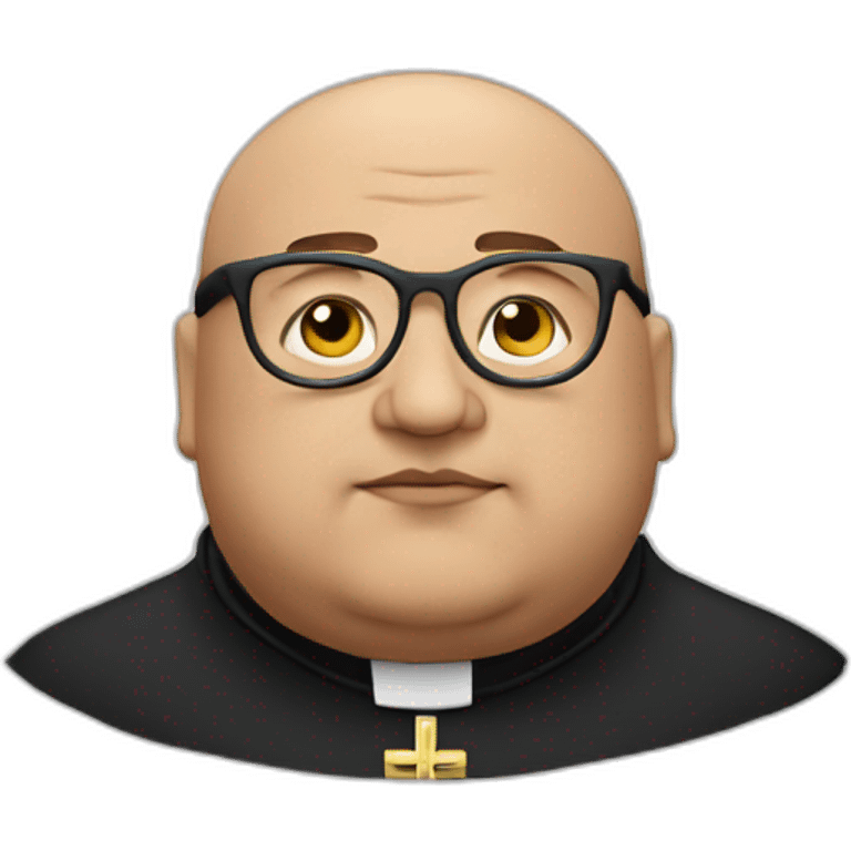 fat priest with round glasses no eyebrows emoji