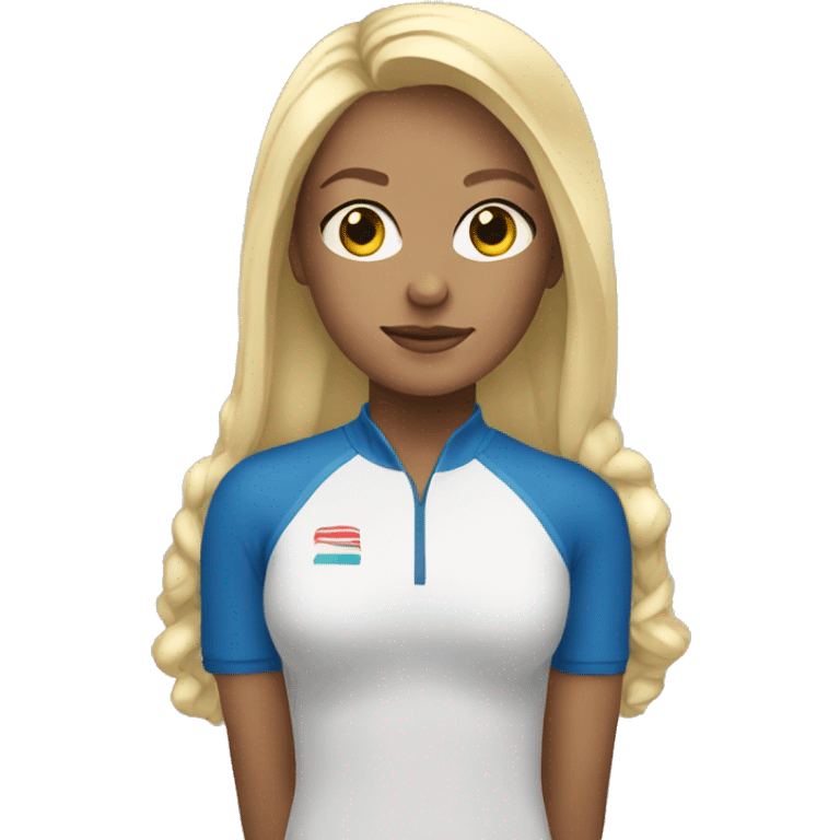 blonde girl in sportswear emoji