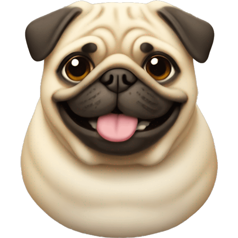 a happy fat pug emoji