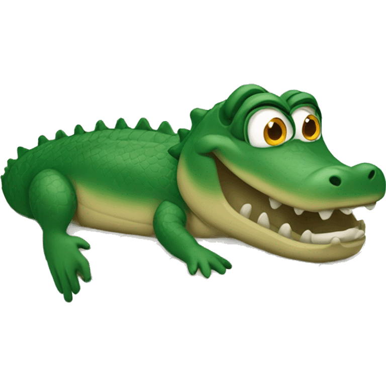 Gator swimming in a pool emoji