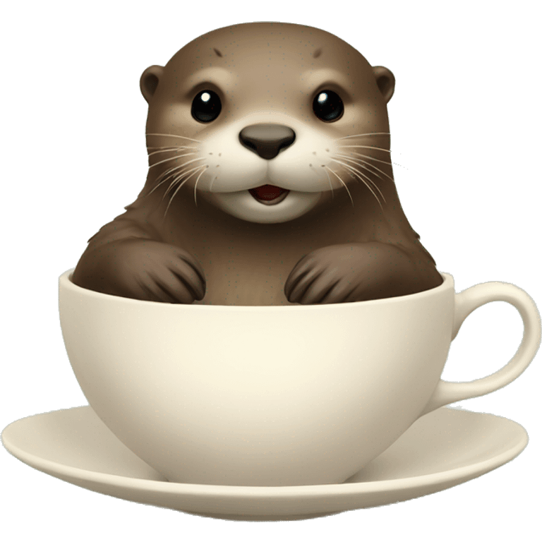 Otter in a cup of tea emoji