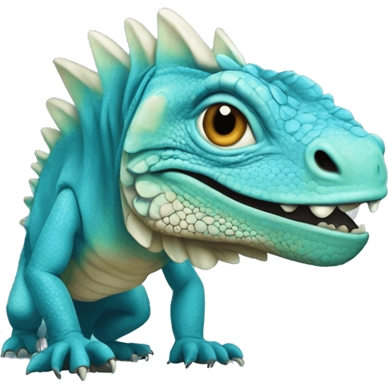 walking blue iguana  emoji