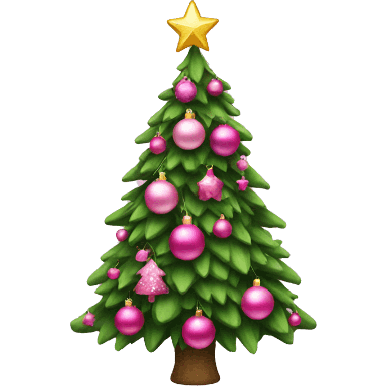 christmas tree with pink ornaments  emoji