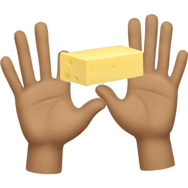 Receiver with butter for hands  emoji