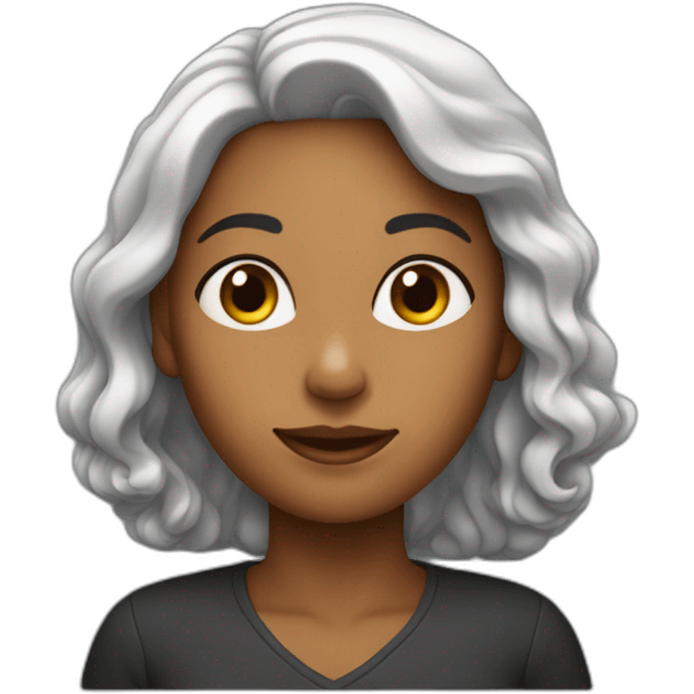 mujer de unos 45 años con pelo negro y rizado que trabaja con niños emoji