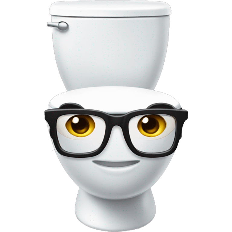 skibidi toilet with a cury mullet and glasses emoji