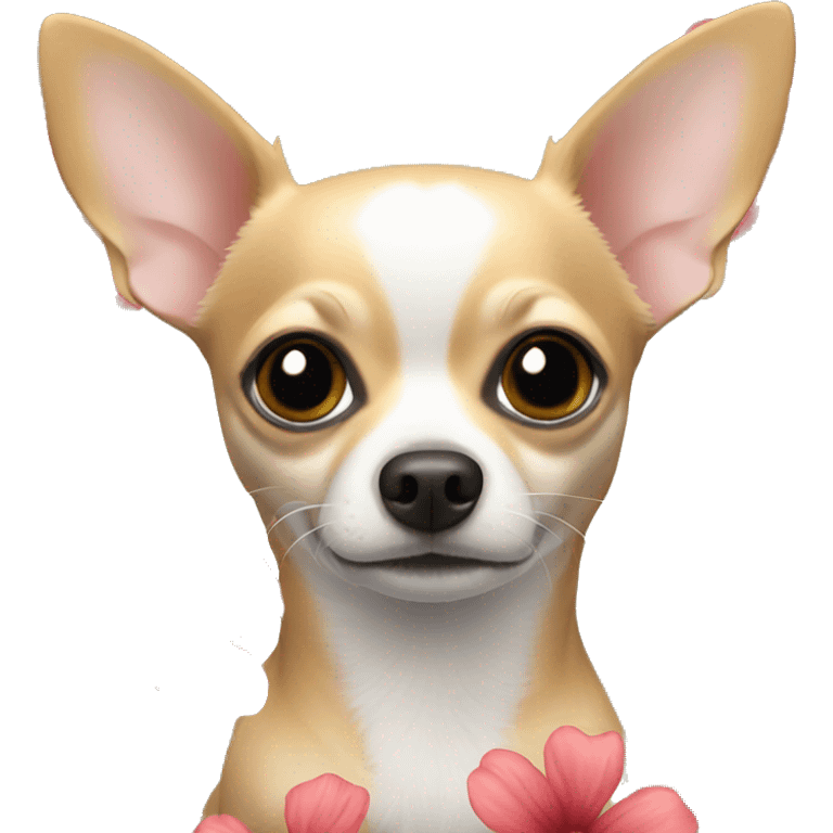 Chihuahua with flowers emoji